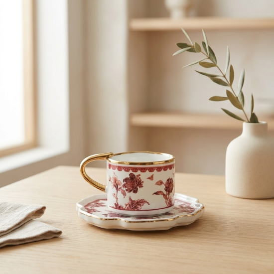Coffee Cup and Saucer Set - 12 Pcs